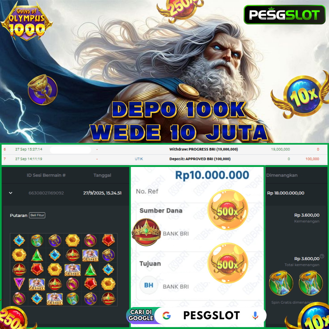 Bukti Kemenangan 28 September 2025 Di Pesgslot WD 10 JUTA