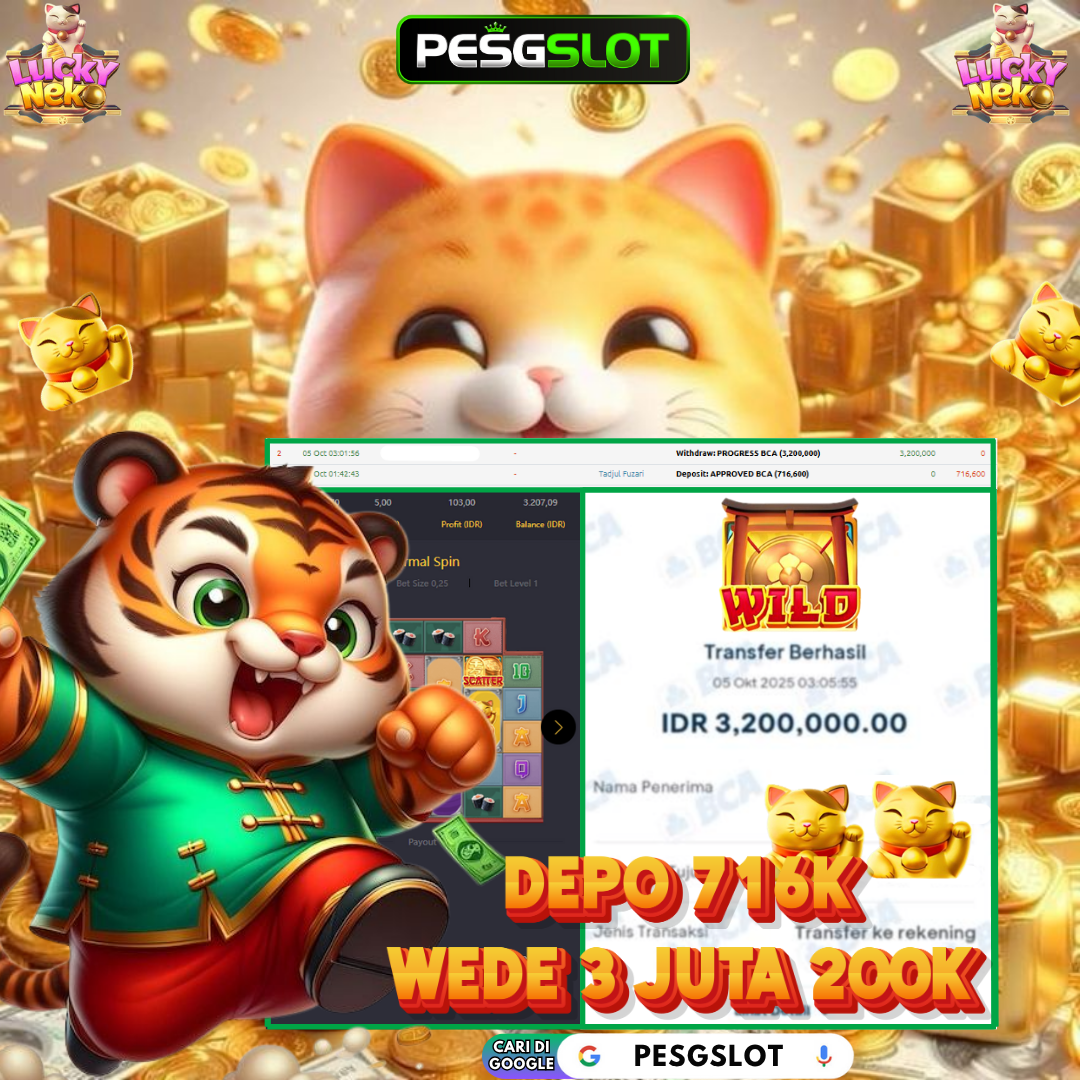 Bukti Kemenangan 5 Oktober 2025 Di PESGSLOT WD 3 JUTA 200K