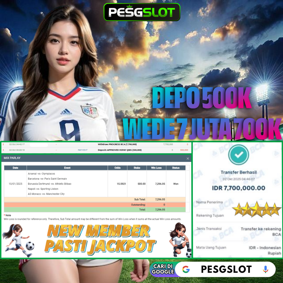 Bukti Kemenangan 2 Oktober 2025 Di Pesgslot WD 7 JUTA 700K